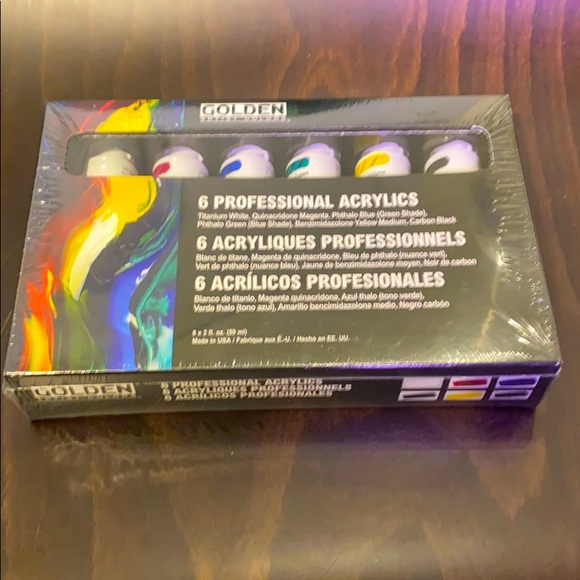 Golden acrylic paint set of 6 large 2fl/oz  59ml tubes primary colors - Picture 1 of 5